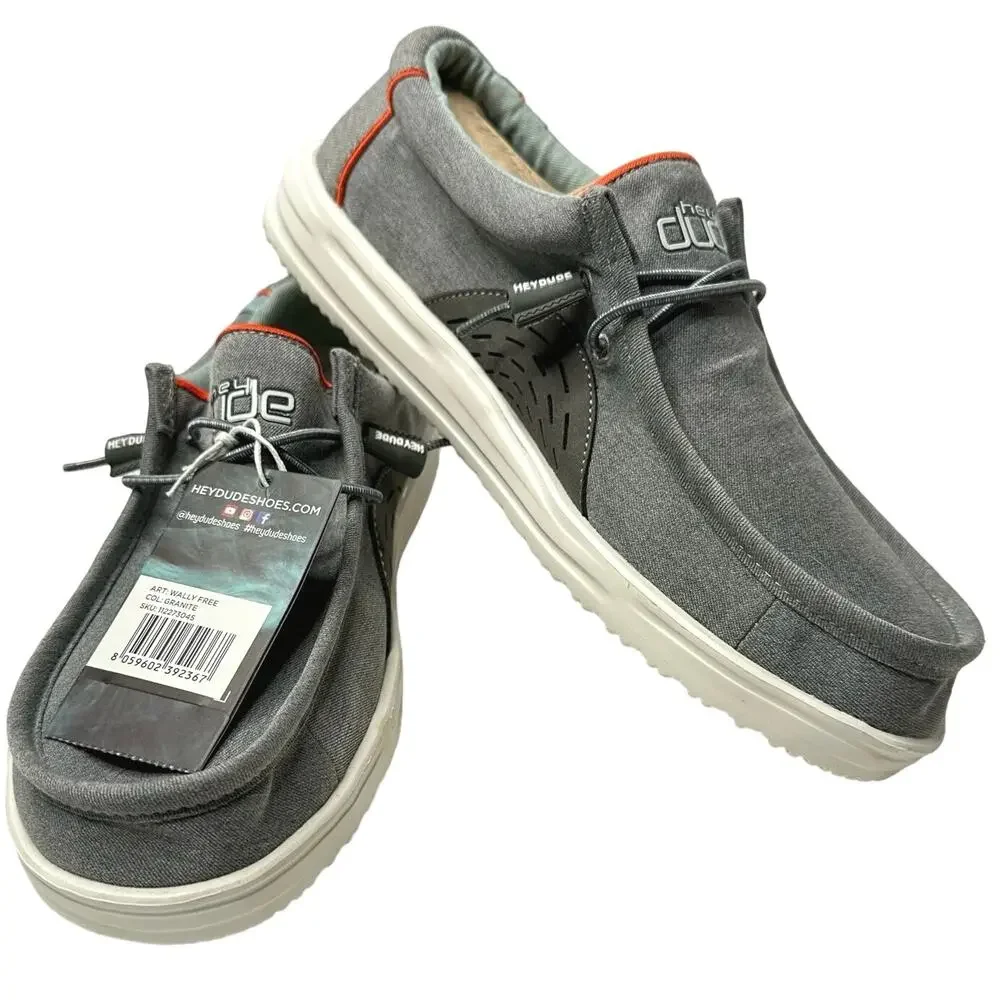 Hey Dude Men’s Wally Free Shoes Granite Gray Size 8 New w/ Tags - Picture 1 of 10